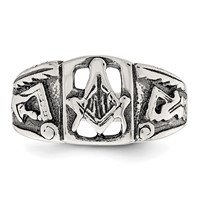 Sterling Silver Antiqued Masonic Ring view 5