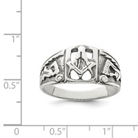 Sterling Silver Antiqued Masonic Ring view 3