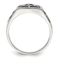 Sterling Silver Antiqued Masonic Ring view 2