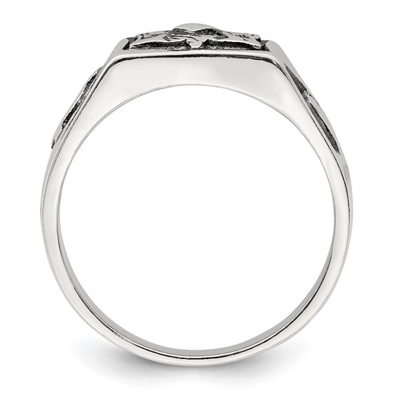 Sterling Silver Antiqued Masonic Ring