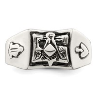 Sterling Silver Antiqued Masonic Ring view 5