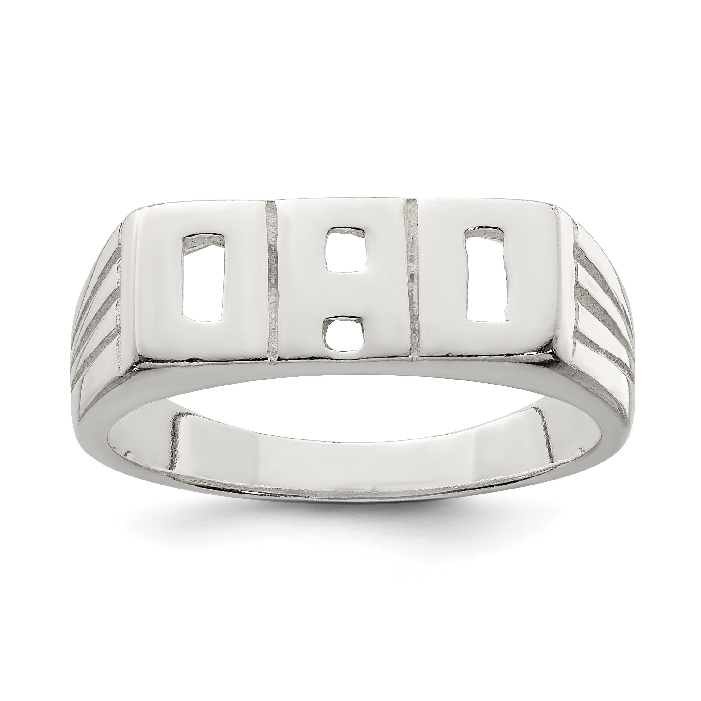 Sterling Silver Solid Dad Ring (QR1245-10)