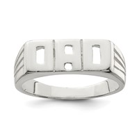 Sterling Silver Solid Dad Ring view 1