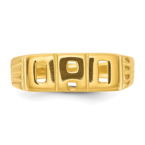 Sterling Silver Gold-tone Polished DAD Ring