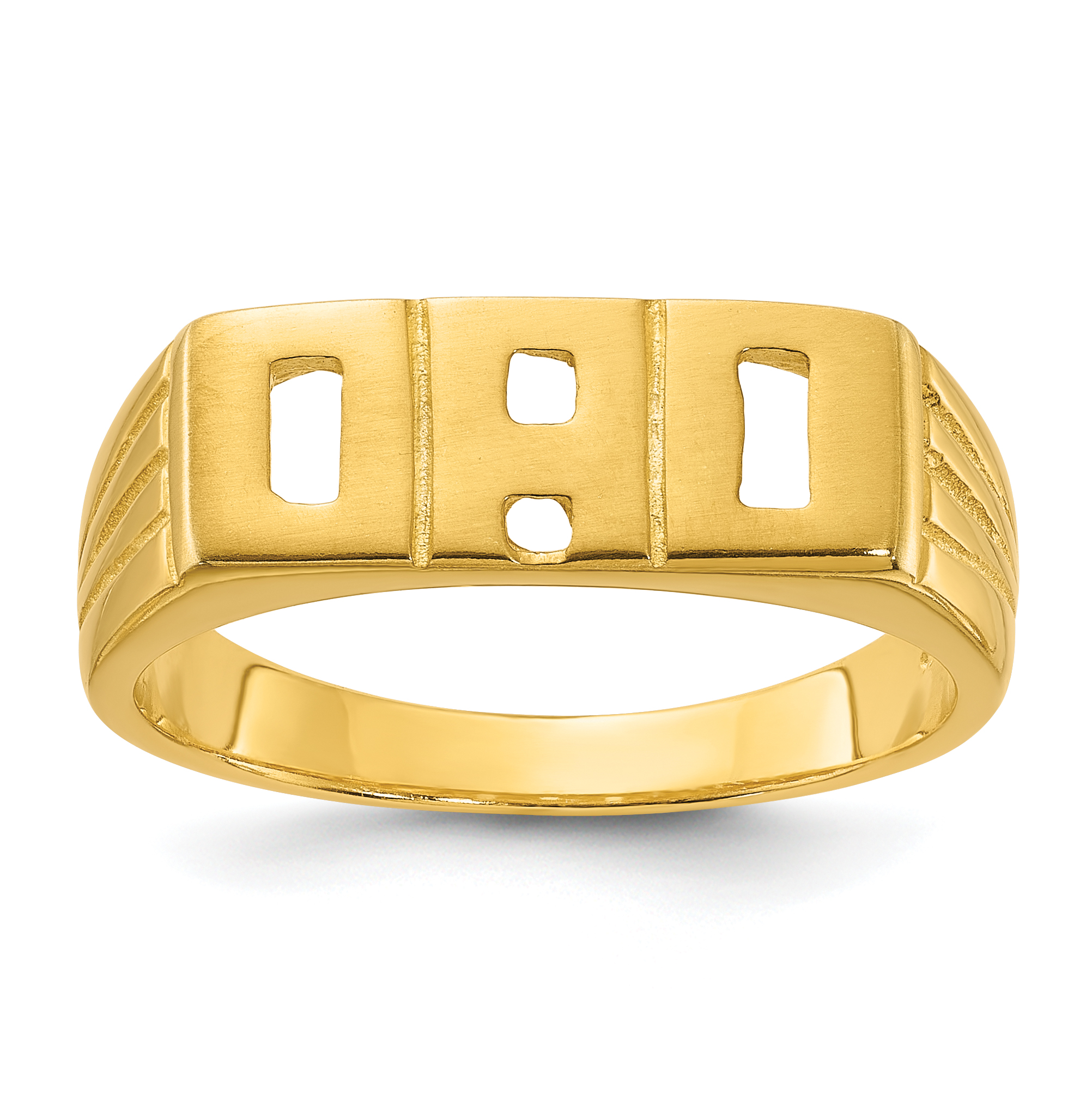 Sterling Silver Gold-tone Polished DAD Ring (QR1245GP-10)