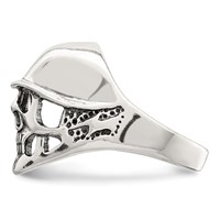 Sterling Silver Antiqued Skull Ring view 4