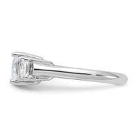 Sterling Silver Rhodium-plated Three Stone CZ Ring view 4