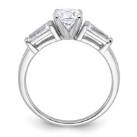 Sterling Silver Rhodium-plated CZ Ring view 2