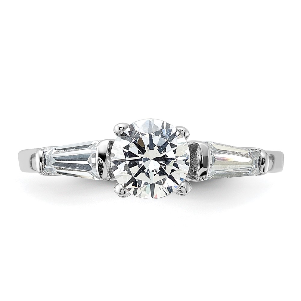 Sterling Silver Rhodium-plated CZ Ring (QR1273-7)
