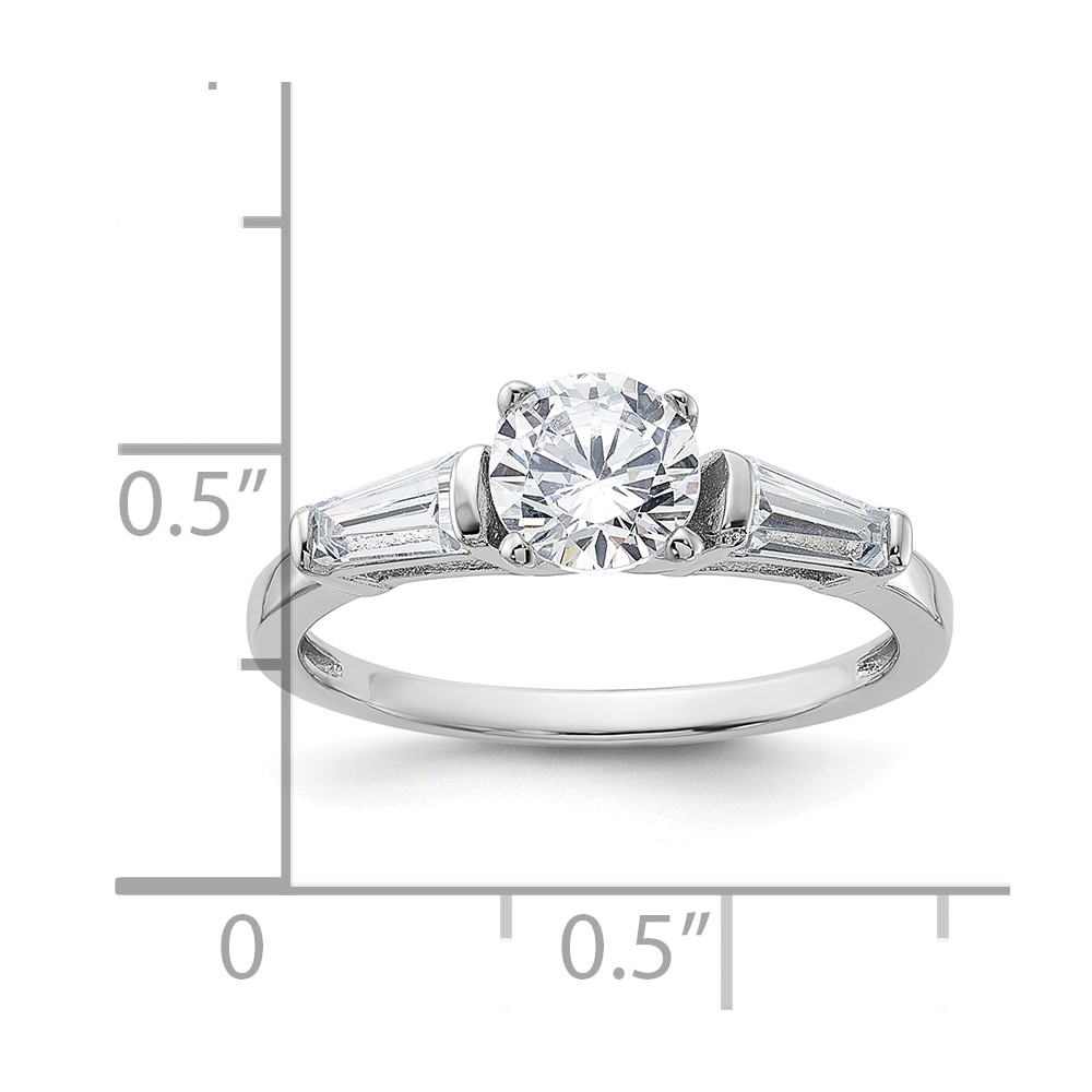 Sterling Silver Rhodium-plated CZ Ring (QR1273-7)