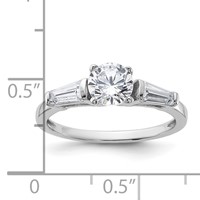 Sterling Silver Rhodium-plated CZ Ring view 3