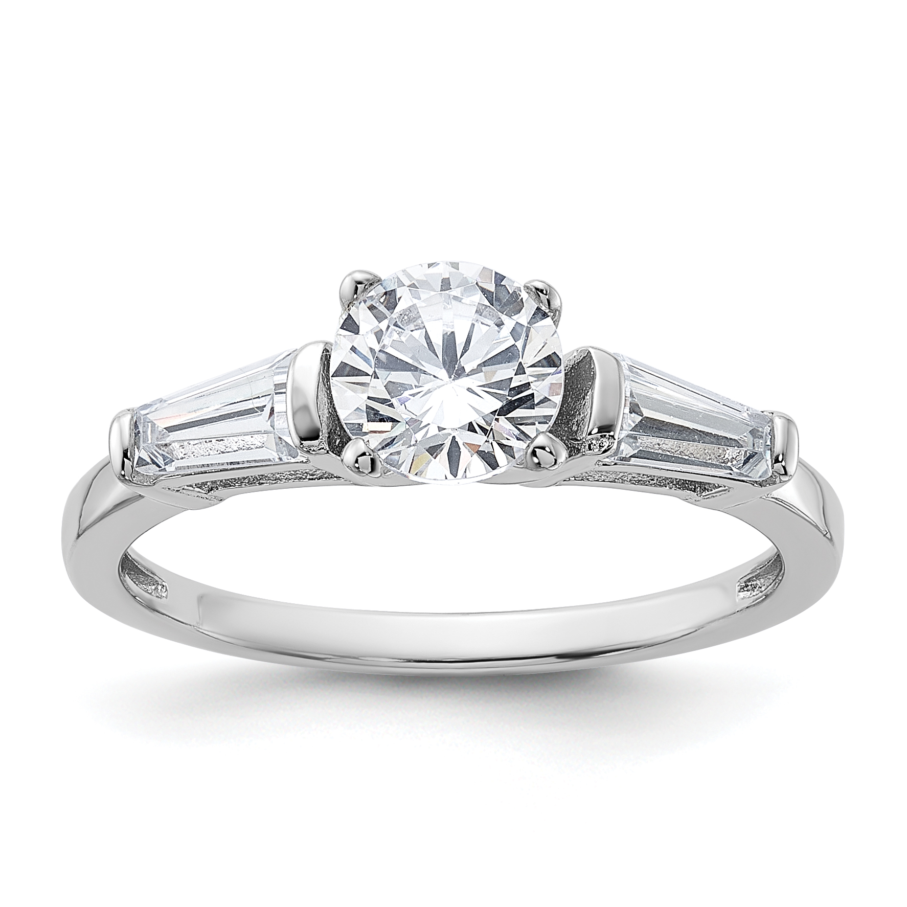 Sterling Silver Rhodium-plated CZ Ring (QR1273-7)