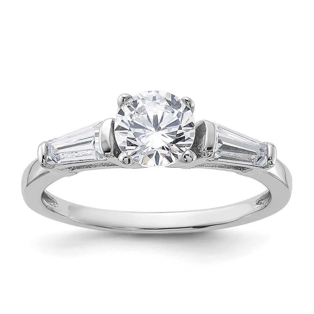 Sterling Silver Rhodium-plated CZ Ring (QR1273-7)