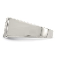 Sterling Silver Rhodium-plated Men's Onyx Ring view 4