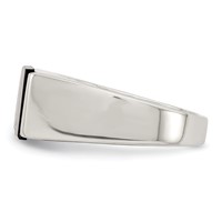 Sterling Silver Rhodium-plated Men's CZ and Onyx Ring view 4
