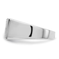Sterling Silver Rhodium-plated Men's CZ and Onyx Ring view 4