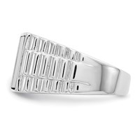 Sterling Silver Rhodium-plated Men's Onyx Ring view 4