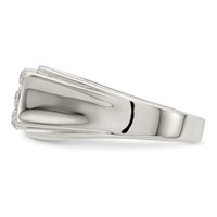 Sterling Silver Rhodium-plated Men's CZ Ring view 4
