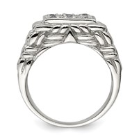 Sterling Silver Rhodium-plated Men's CZ Ring view 2