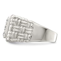 Sterling Silver Rhodium-plated Men's CZ Ring view 3
