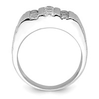Sterling Silver Rhodium-plated Men's CZ Ring view 2