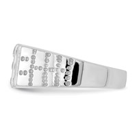 Sterling Silver Rhodium-plated Men's CZ Ring view 3