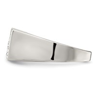 Sterling Silver Rhodium Plated Men's CZ Fashion Ring view 3