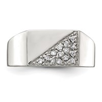 Sterling Silver Rhodium Plated Men's CZ Fashion Ring view 4
