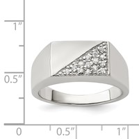 Sterling Silver Rhodium Plated Men's CZ Fashion Ring view 5
