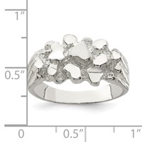 Sterling Silver Men's Nugget Ring view 3