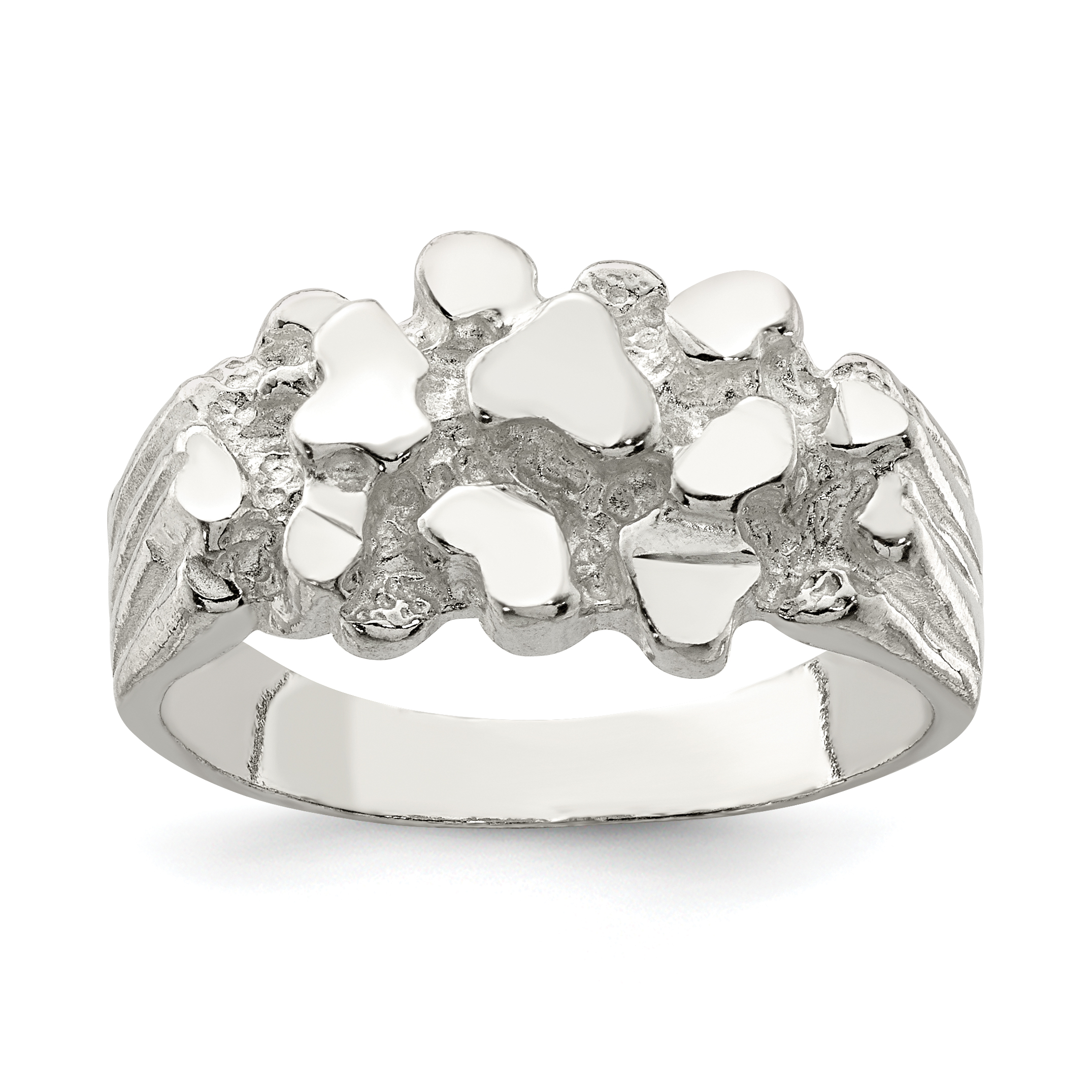 Sterling Silver Men's Nugget Ring (QR129-10)