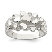 Sterling Silver Men's Nugget Ring view 1