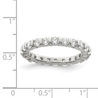Sterling Silver Rhodium-plated CZ Band view 3