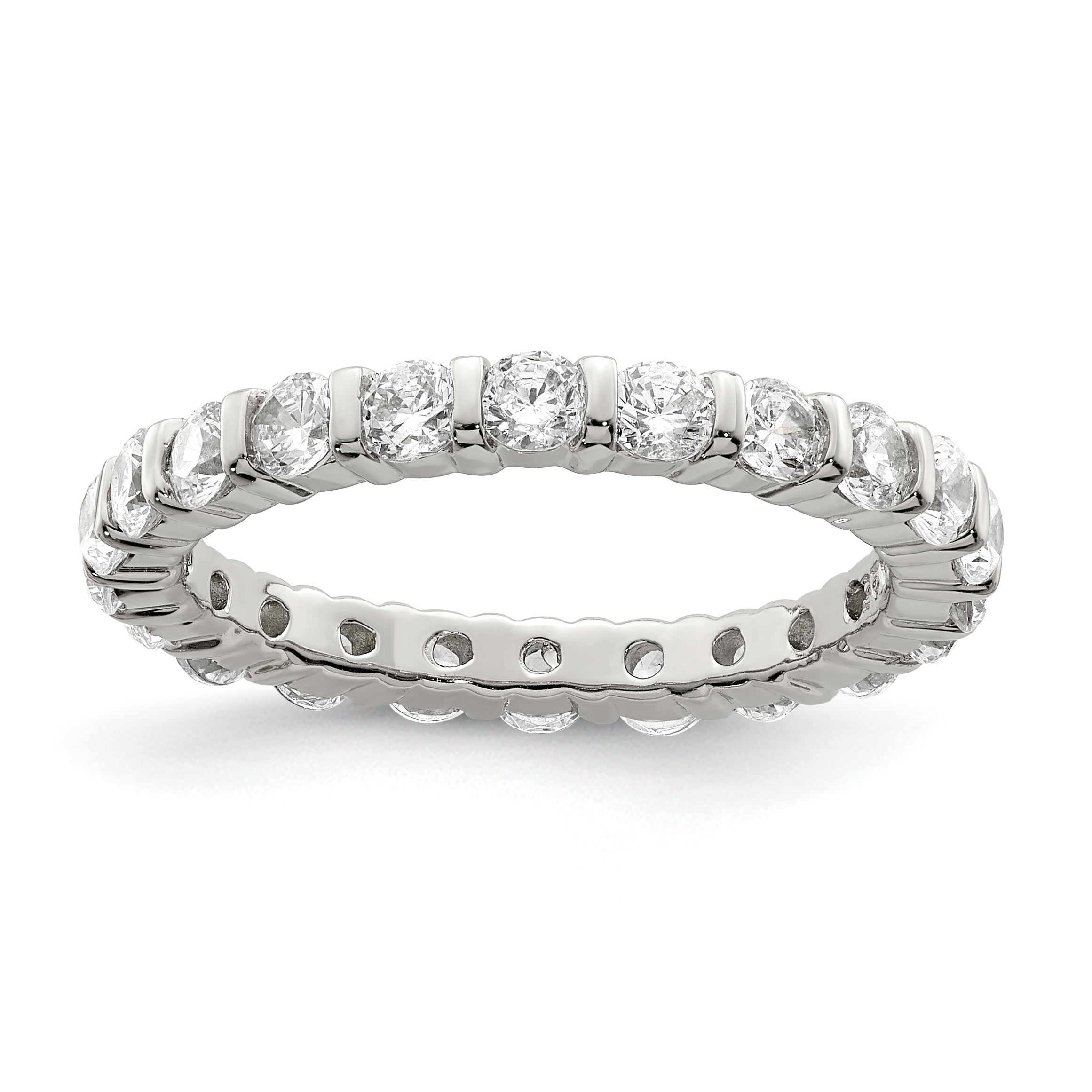 Sterling Silver Rhodium-plated CZ Band (QR1293-6)