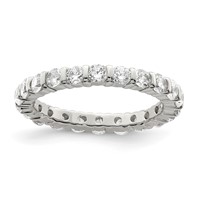 Sterling Silver Rhodium-plated CZ Band view 1