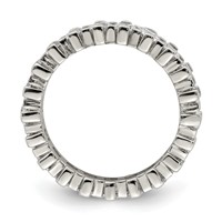 Sterling Silver Rhodium-plated CZ Eternity Band view 2