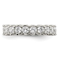 Sterling Silver Rhodium-plated CZ Eternity Band view 5