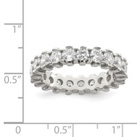 Sterling Silver Rhodium-plated CZ Eternity Band view 3