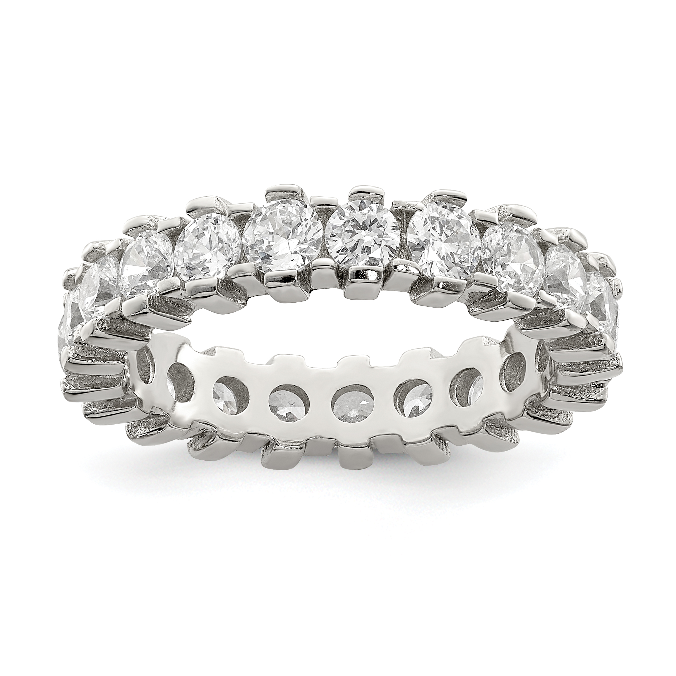 Sterling Silver Rhodium-plated CZ Eternity Band (QR1294-6)