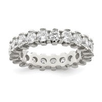 Sterling Silver Rhodium-plated CZ Eternity Band view 1