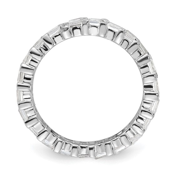 Sterling Silver CZ Double Band Ring