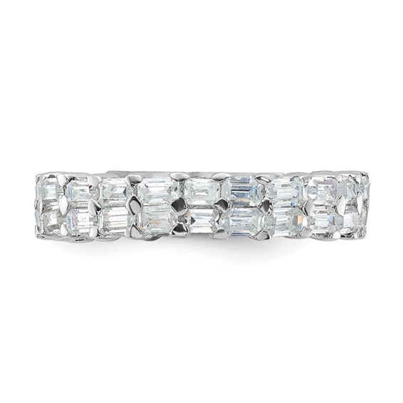 Sterling Silver CZ Double Band Ring