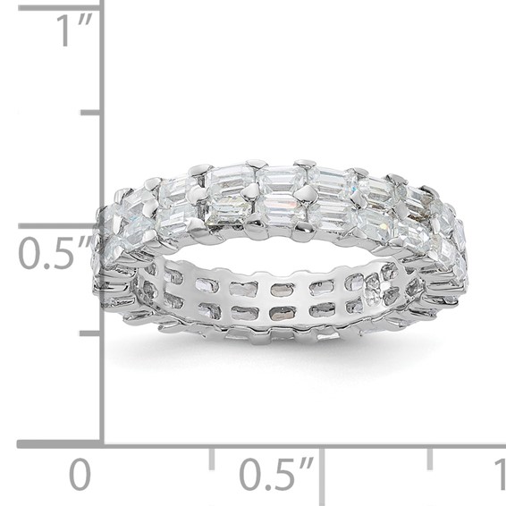 Sterling Silver CZ Double Band Ring