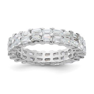 Sterling Silver CZ Double Band Ring