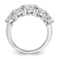 Sterling Silver Rhodium-plated CZ 5-Stone Ring view 2