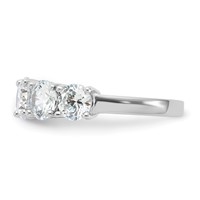 Sterling Silver Rhodium-plated CZ 5-Stone Ring view 4