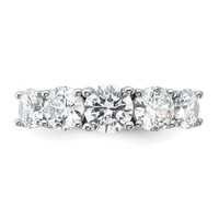 Sterling Silver Rhodium-plated CZ 5-Stone Ring view 5