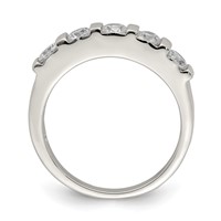 Sterling Silver Rhodium-plated CZ 5-Stone Ring view 2