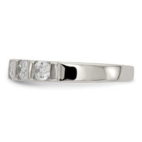 Sterling Silver Rhodium-plated CZ 5-Stone Ring view 4