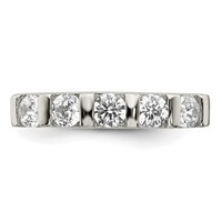Sterling Silver Rhodium-plated CZ 5-Stone Ring view 5